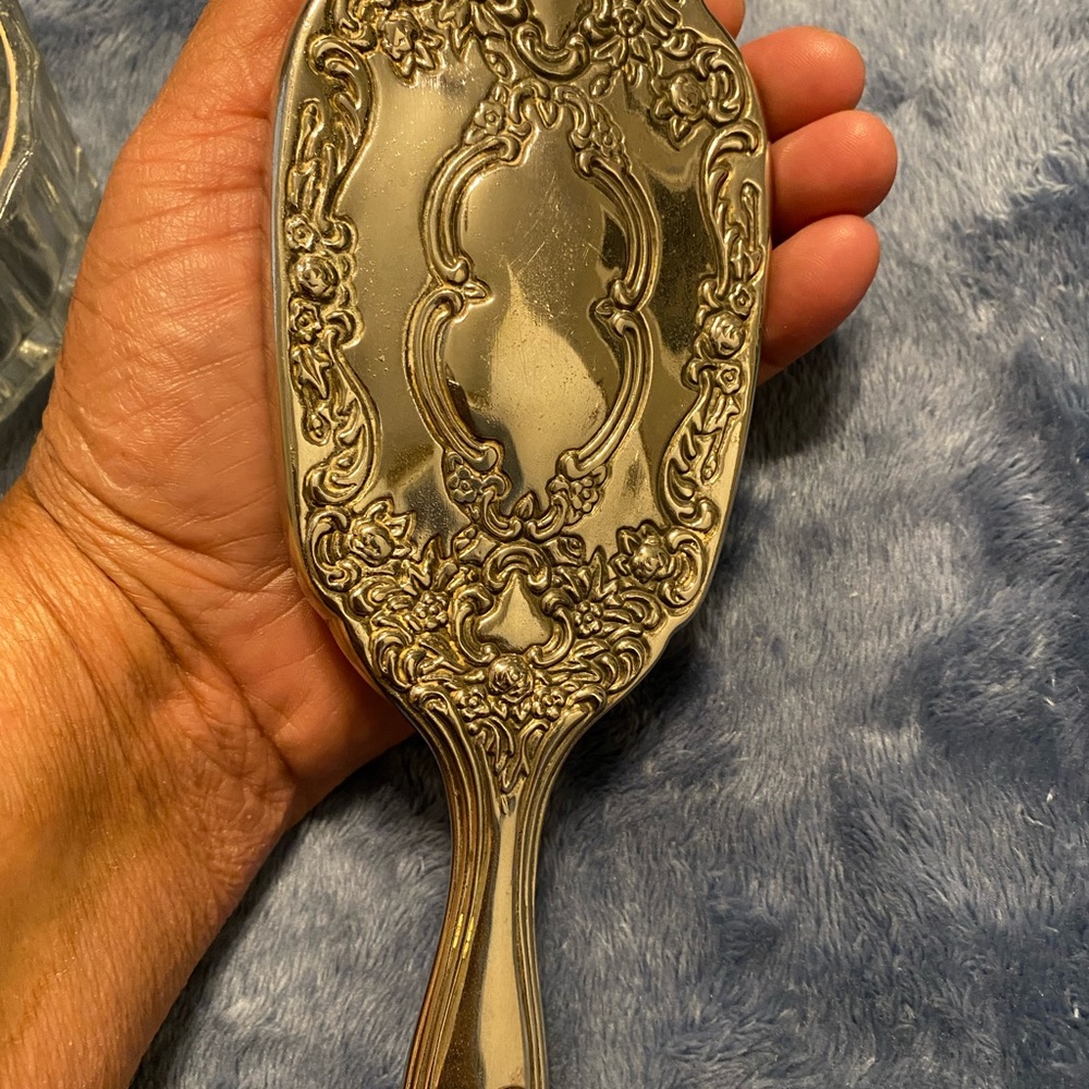 Vintage Silver Plated Vanity/Mirror/Brush/Comb/Po… - image 7
